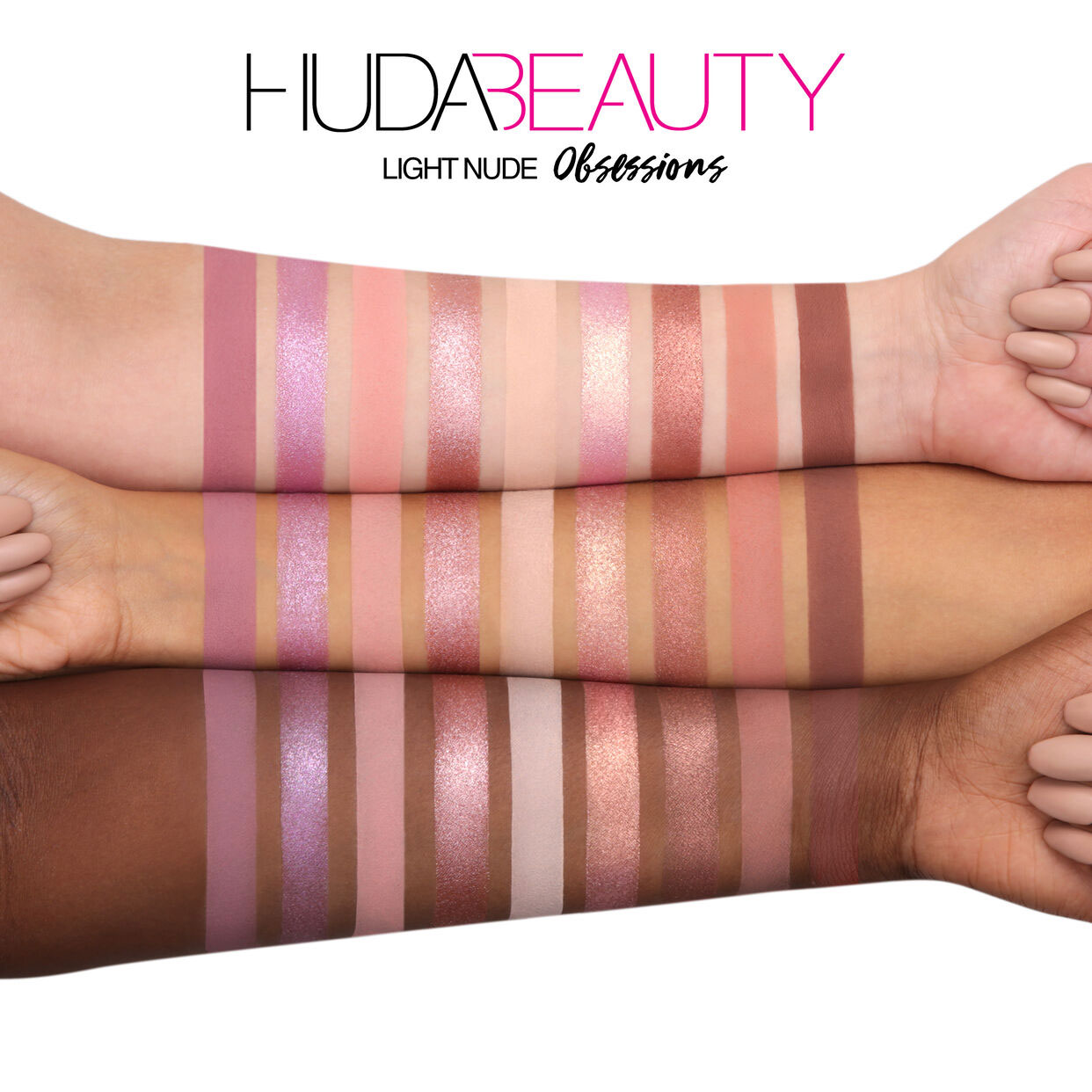 پالت سایه هدی بیوتی مدل نود لایت Huda Beauty Nude Light Eyeshadow Palette