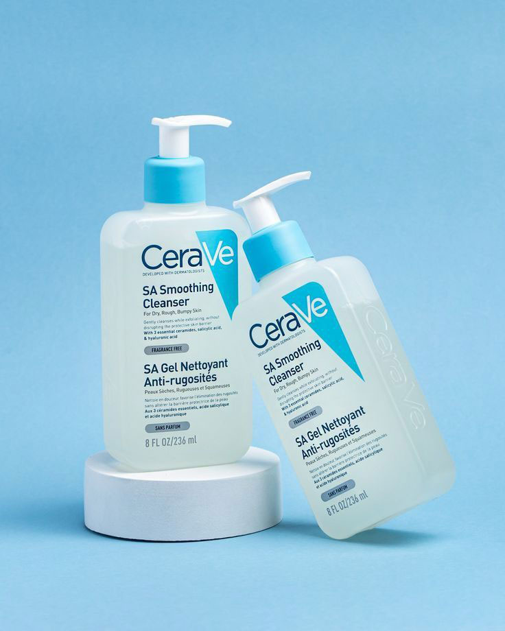 ژل شسستشو سراوی CeraVe مدل SA Smoothing مخصوص پوست زبر و خشک